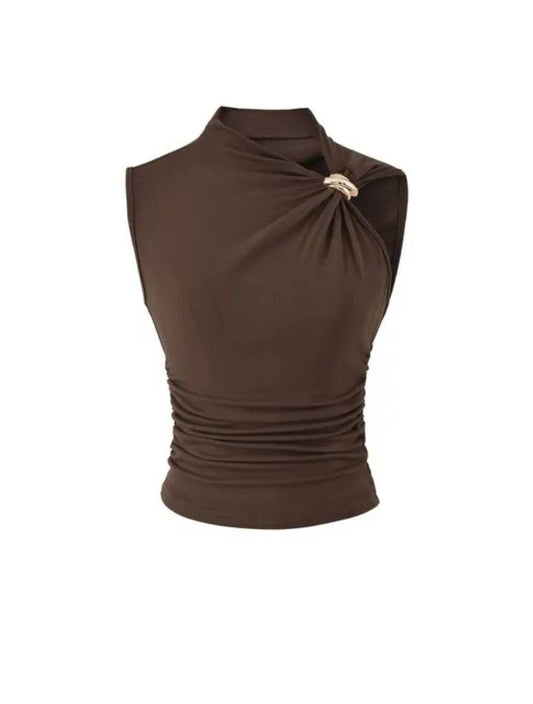 Asymmetric Tank Top // Brown