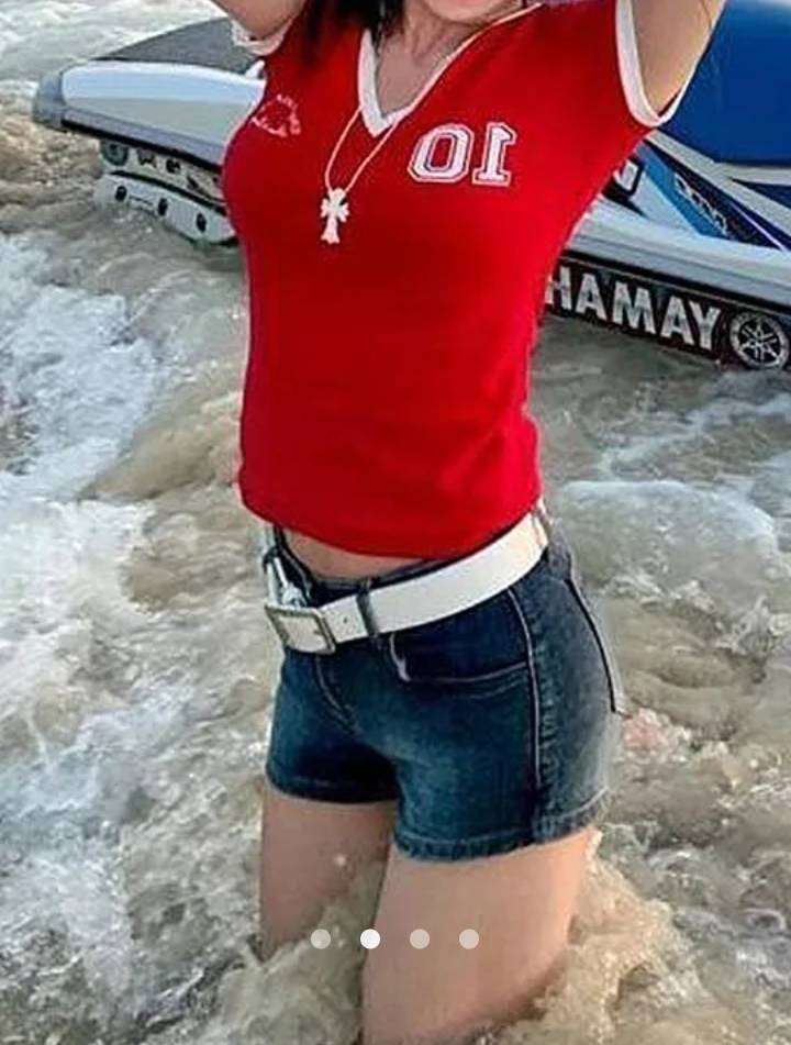 Ribbon Pullover T-Shirt  002 // Red