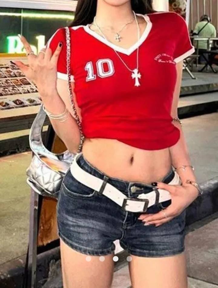 Ribbon Pullover T-Shirt  002 // Red