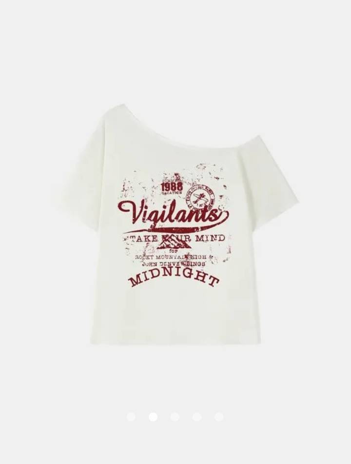 Printed Pullover T-Shirt 003 // White