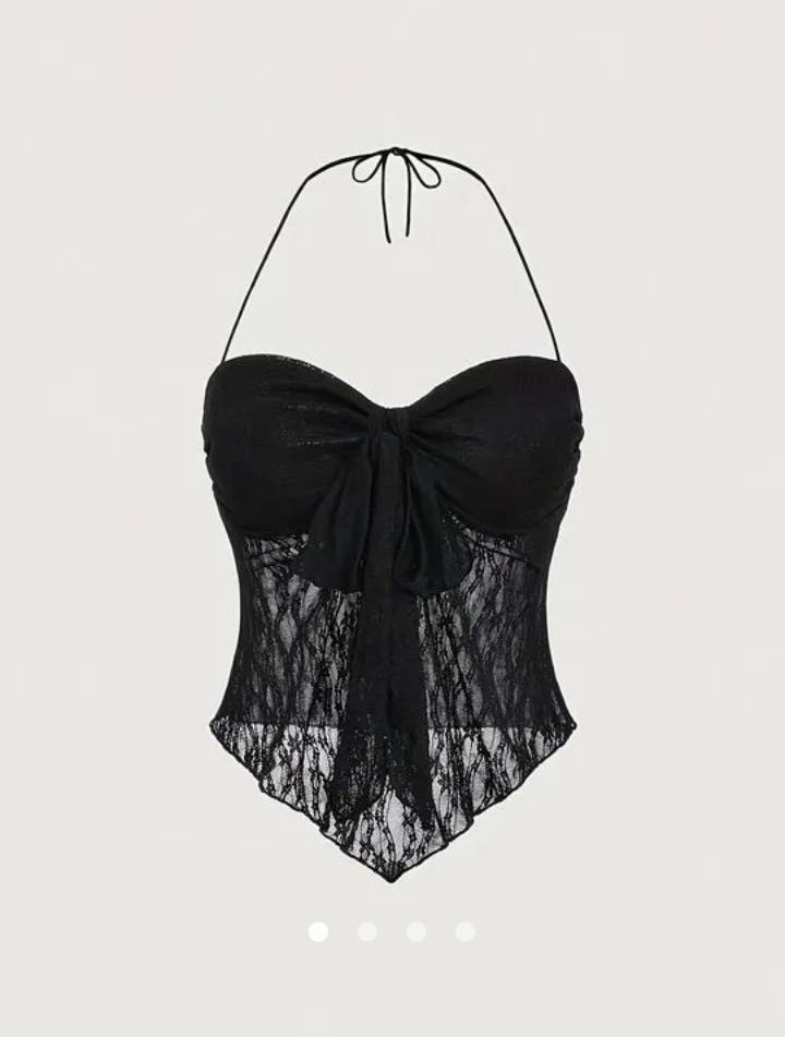 Sheer Halter Top // Black