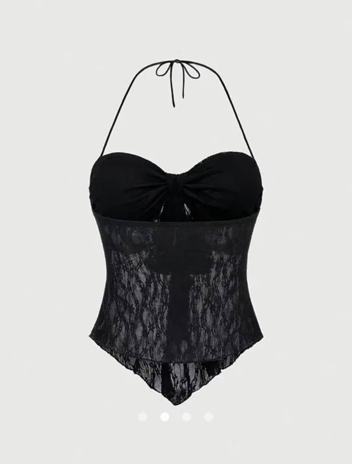 Sheer Halter Top // Black