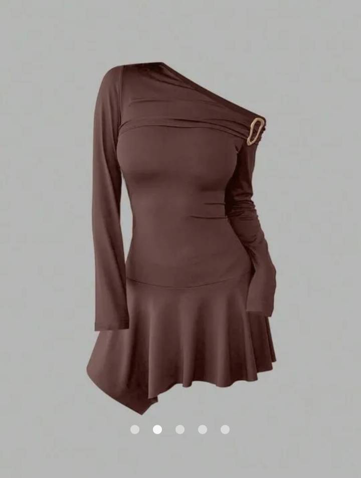 Asymmetric A-Line Dress 002 // Brown