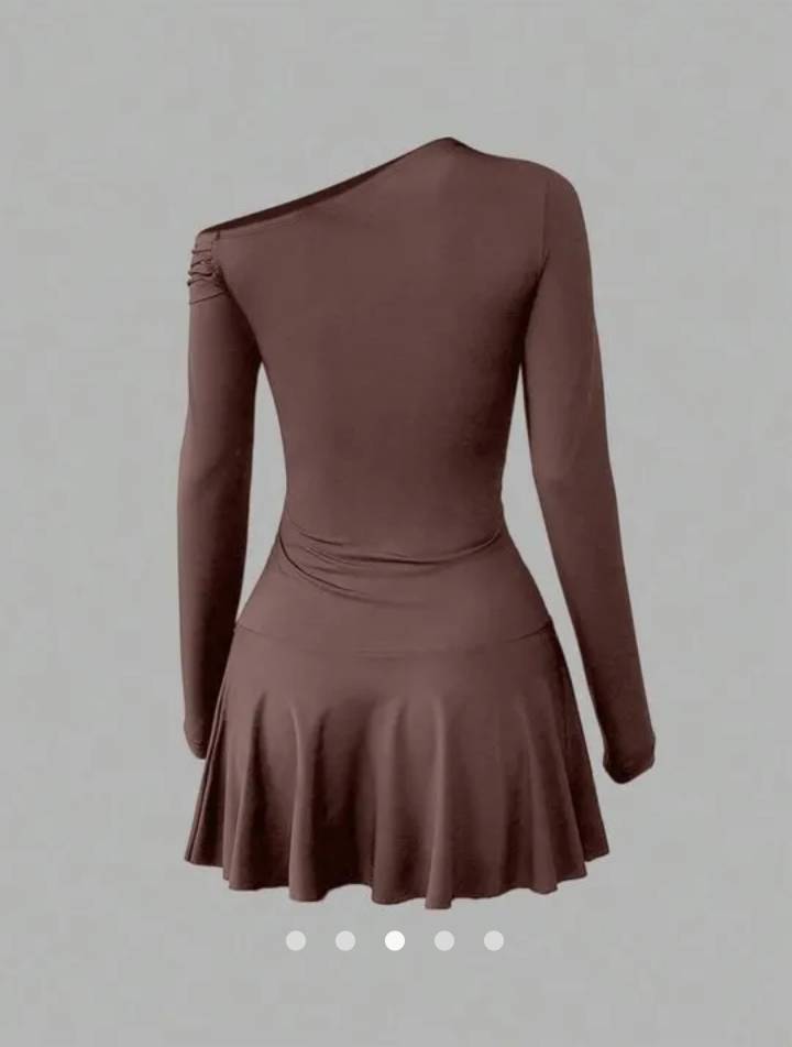 Asymmetric A-Line Dress 002 // Brown
