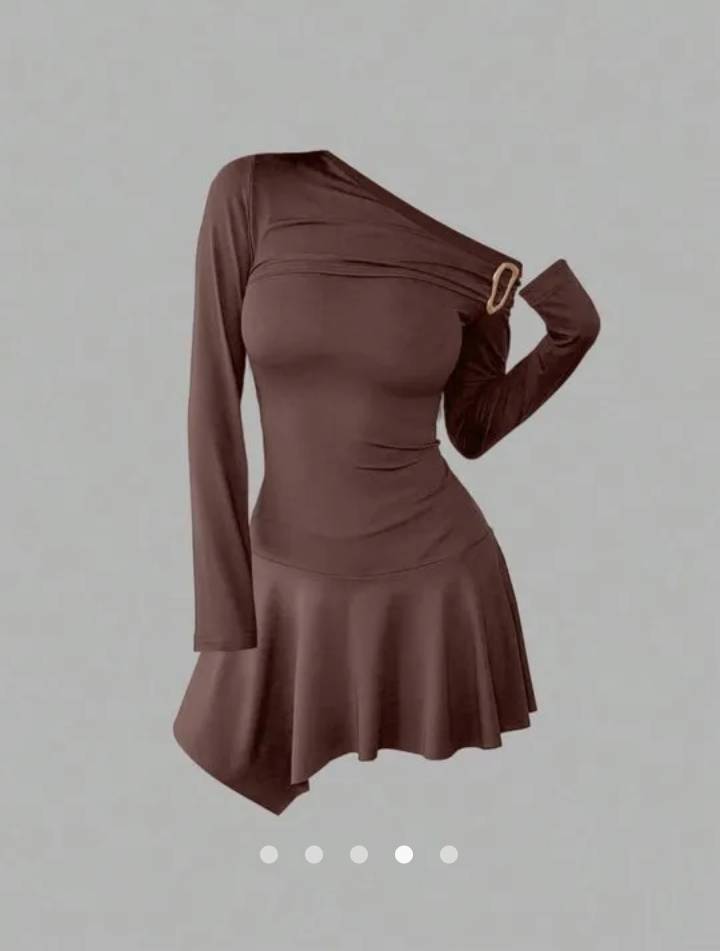 Asymmetric A-Line Dress 002 // Brown