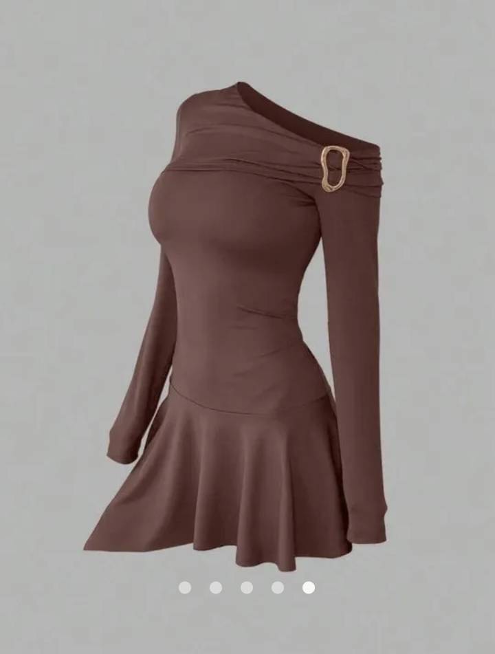 Asymmetric A-Line Dress 002 // Brown