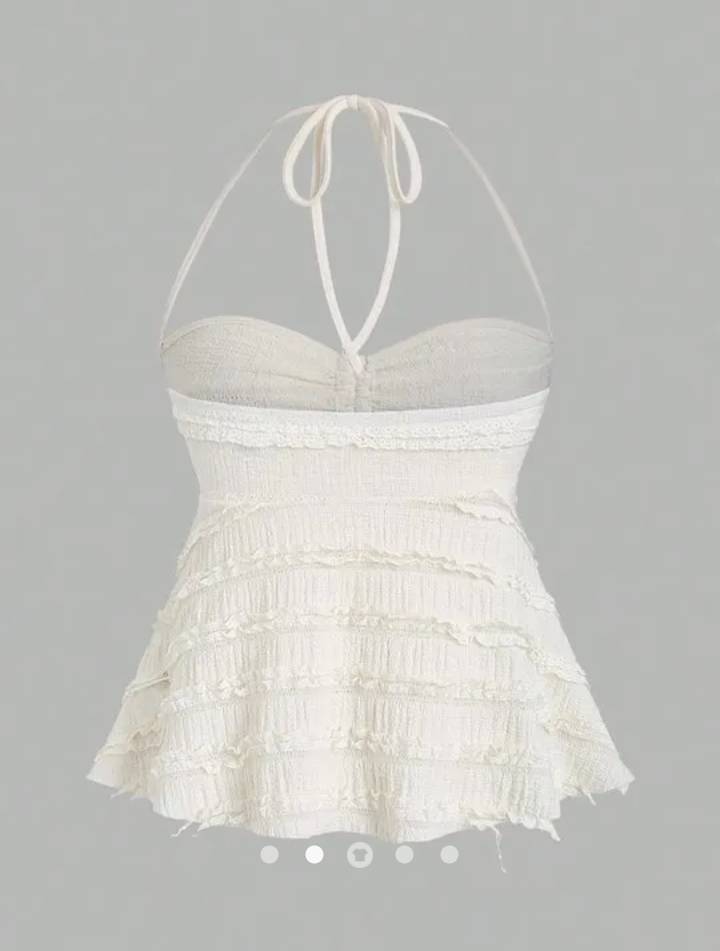 Bow Halter Top // Apricot