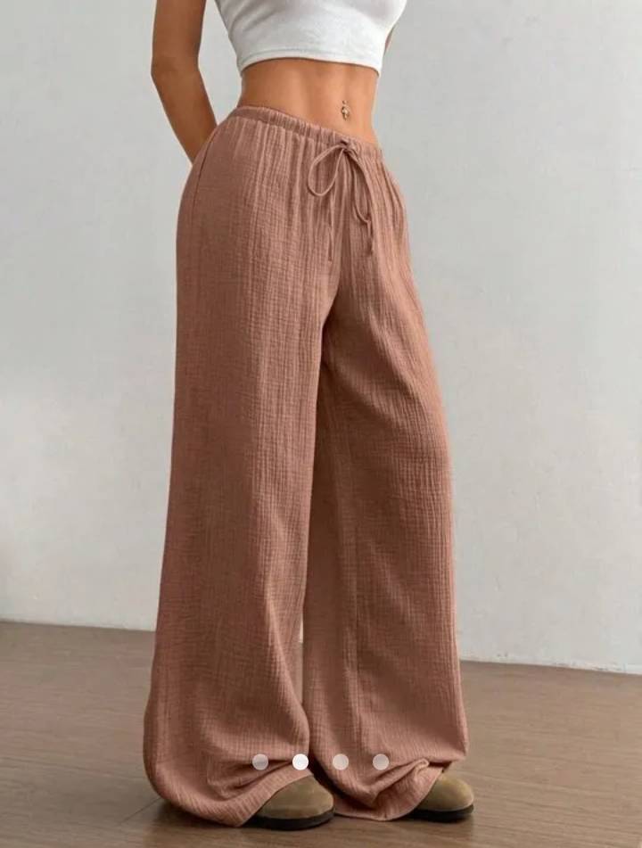 Drawstring Straight Leg Pants // Khaki