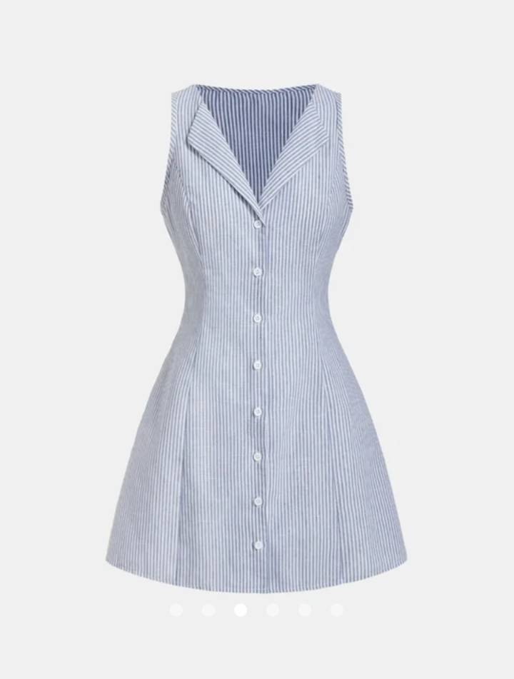 Striped Summer Tank Dress // Blue