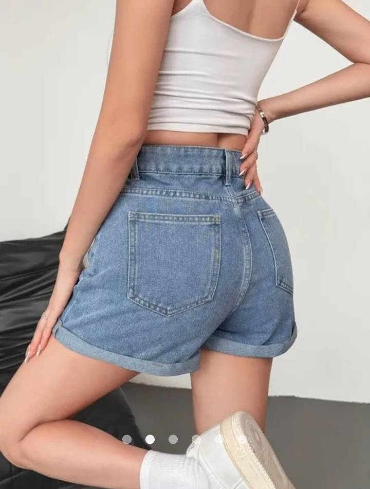 Denim Wide Leg Shorts 002 // Blue