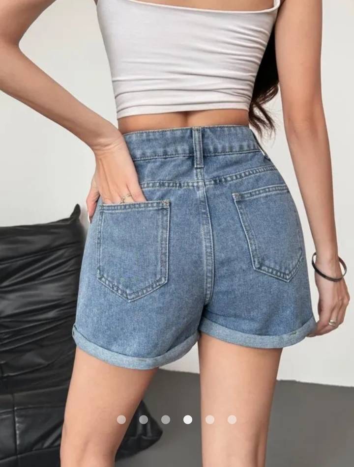 Denim Wide Leg Shorts 002 // Blue
