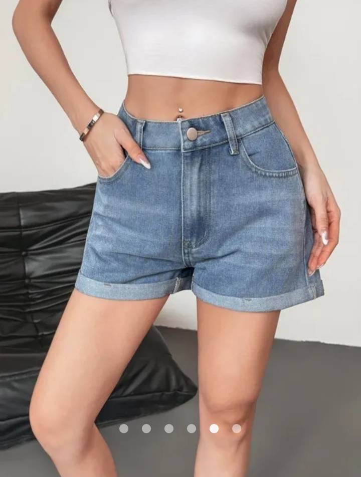 Denim Wide Leg Shorts 002 // Blue