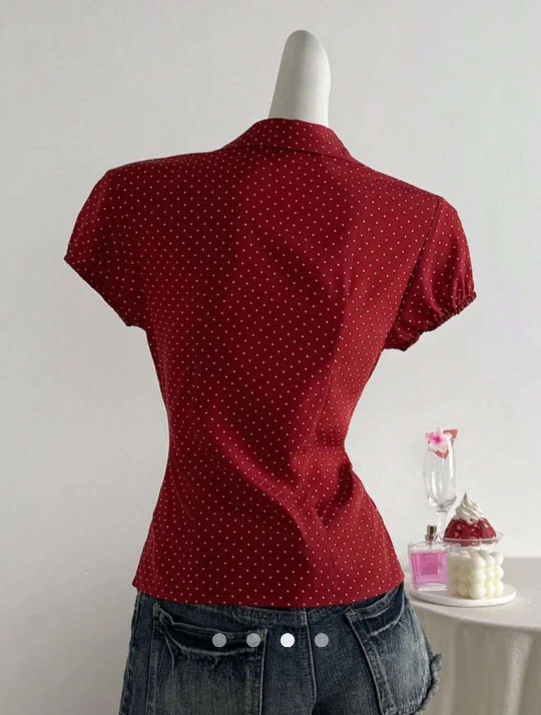 Polka Dot Shirt // Red