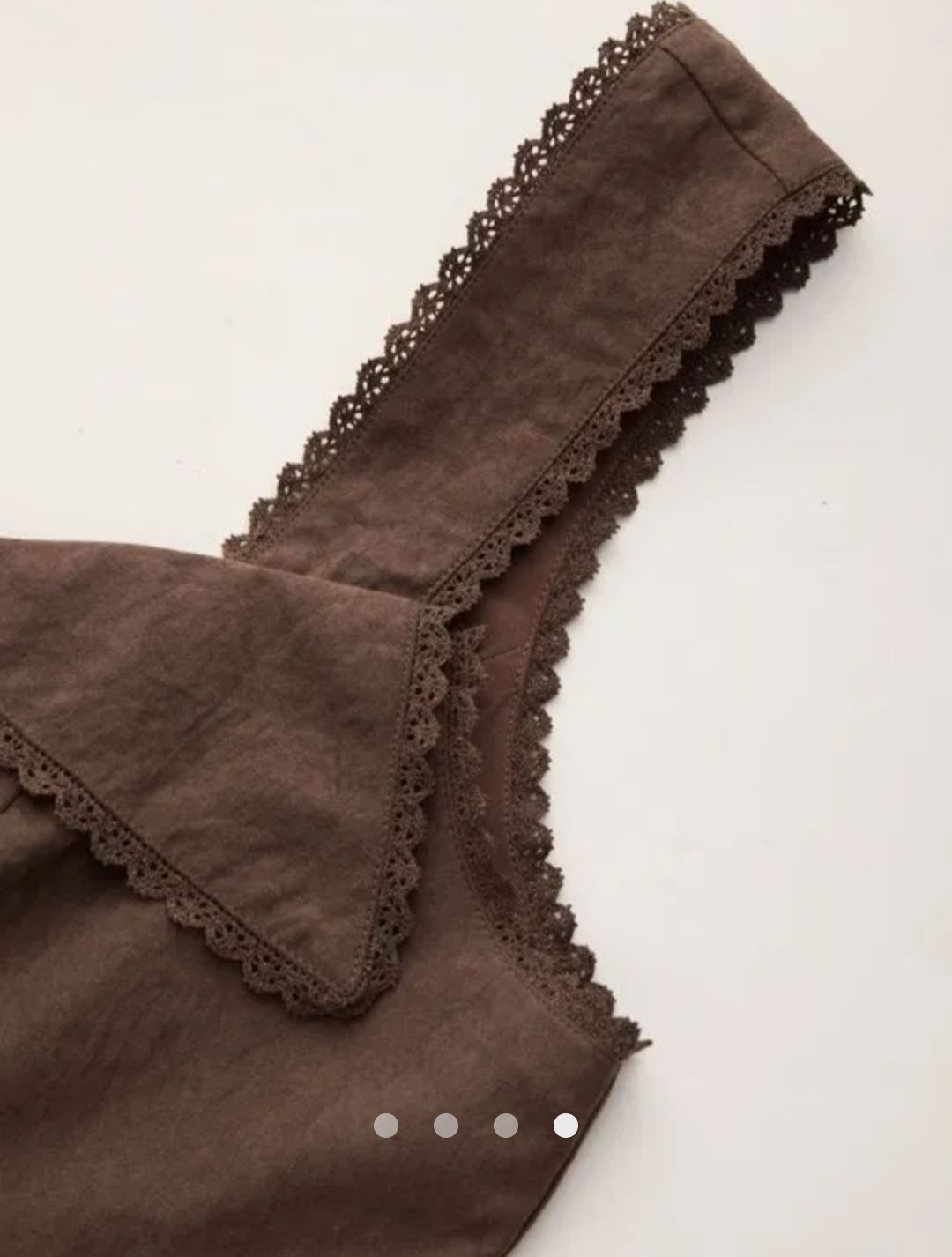 Lace Trimmed Tank Top // Brown