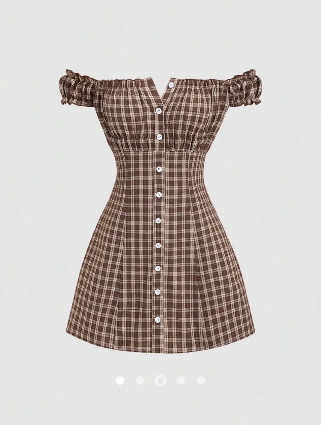 Lettuce Edge A-Line Dress // Brown
