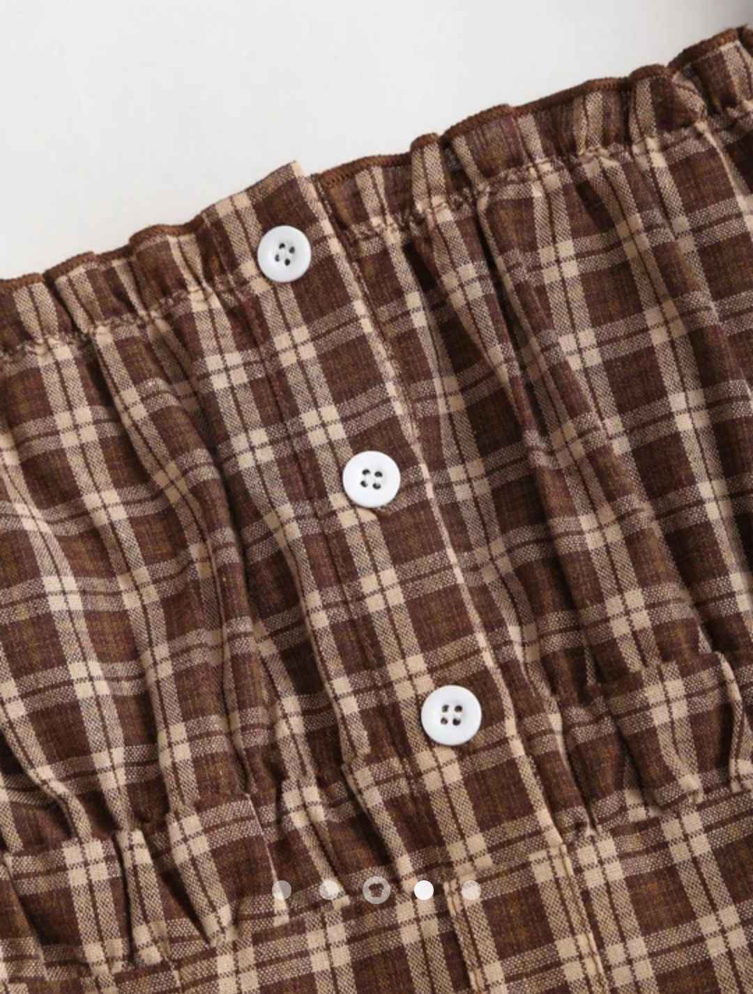 Lettuce Edge A-Line Dress // Brown