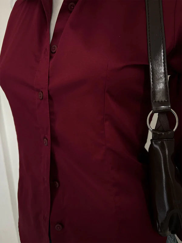 Long Sleeve Shirt // Deep Cherry