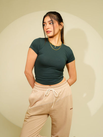 Cotton Y2K Fitted Tee // Green