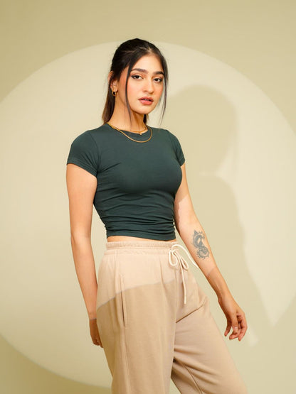 Cotton Y2K Fitted Tee // Green