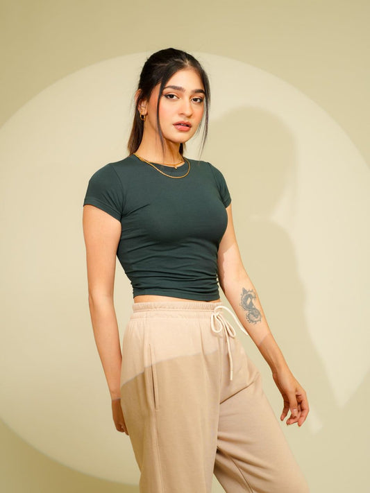 Cotton Y2K Fitted Tee // Green