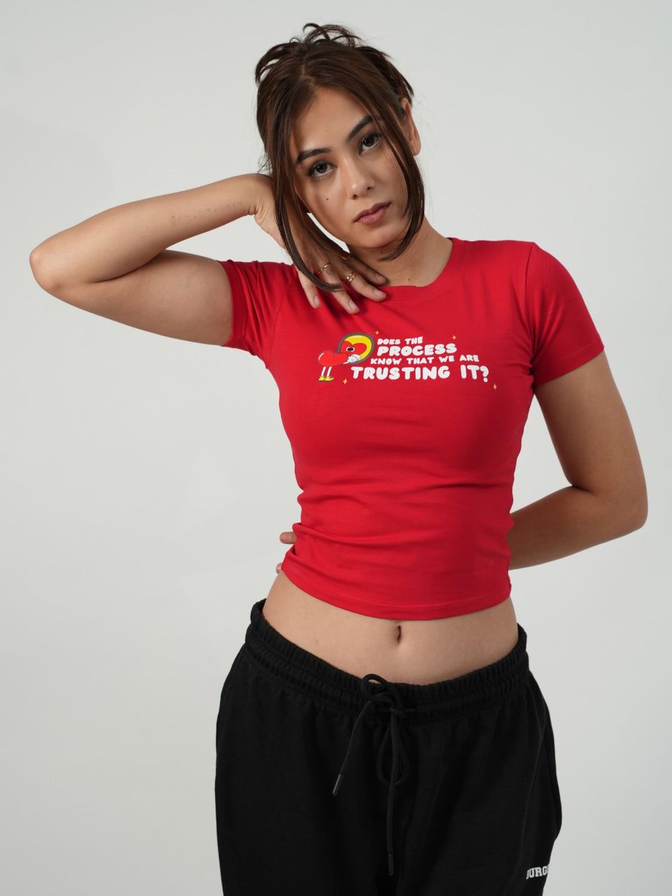 Trusting The Process Baby Tee // Red