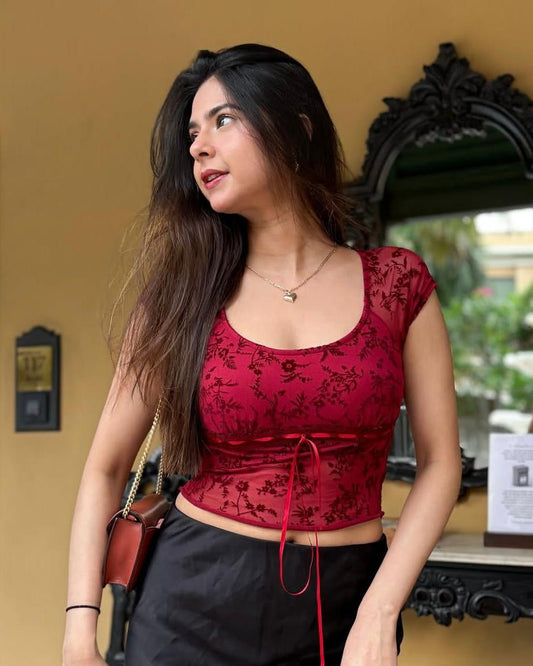 Sheer Top // Burgundy