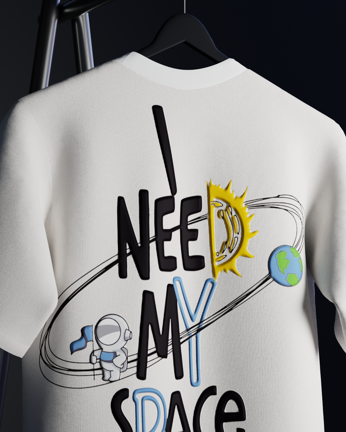 I Need My Space Oversized T-shirt // White