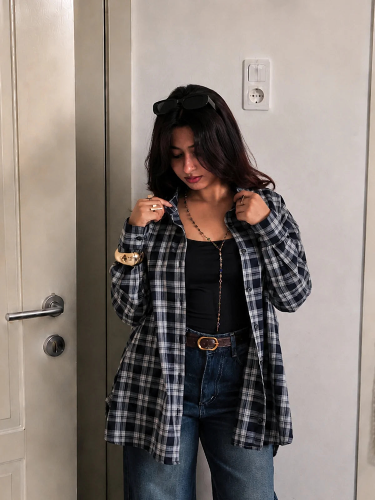 Oxford Blue // Plaid Oversized Shirt