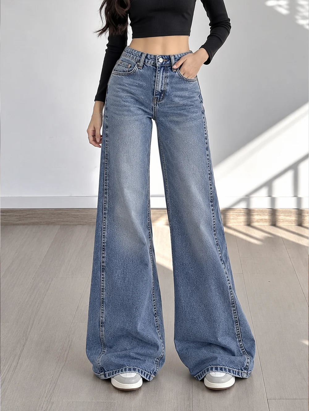 Sea Spray // Side Panelled Ultra Wide Leg Jeans