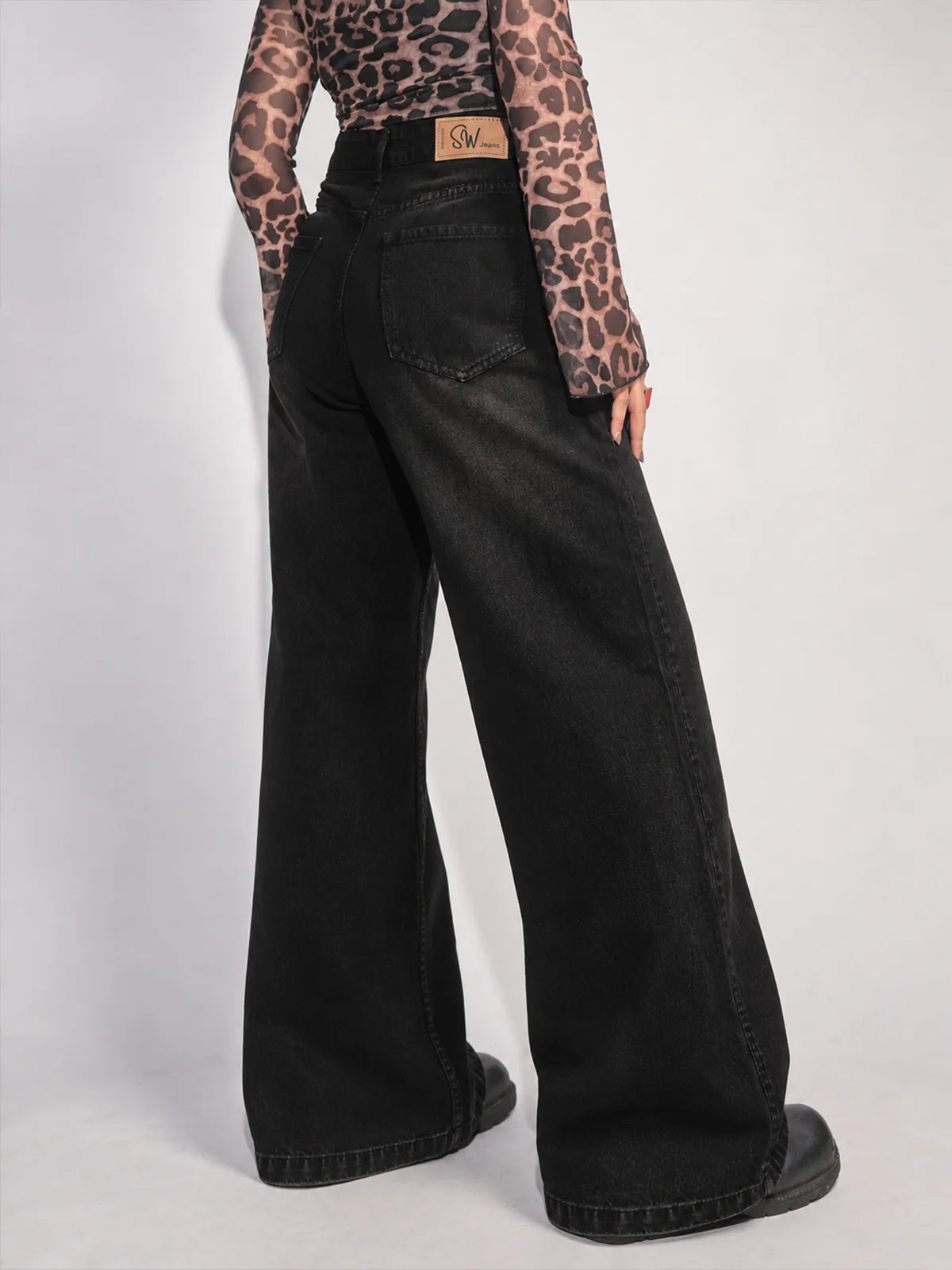 Starry Black // Tinted Wide Leg Jeans