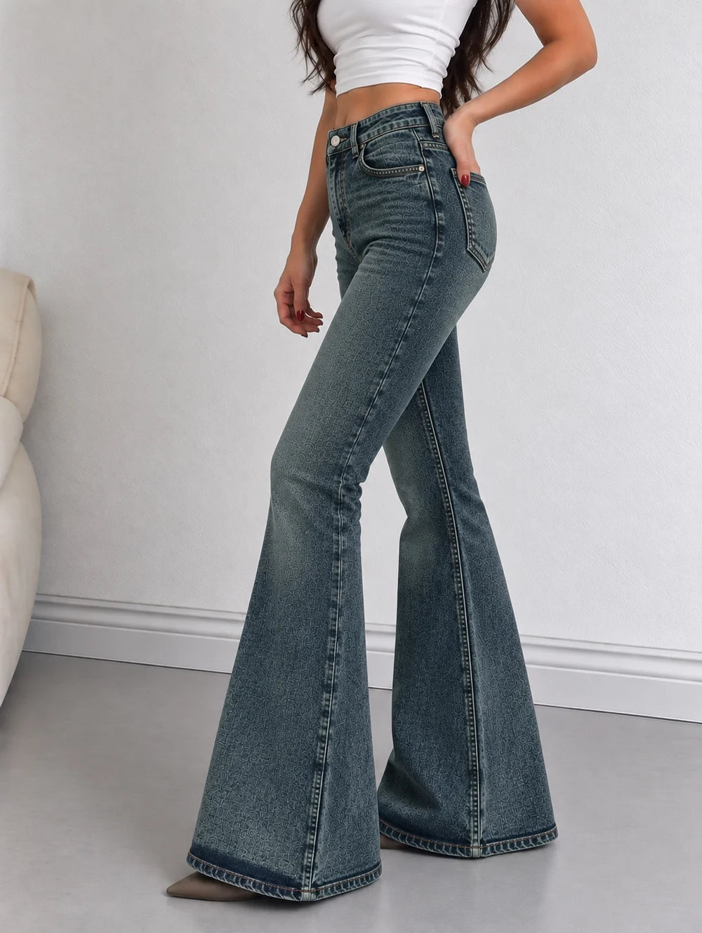 Classic Vintage Blue // Washed Bootcut Jeans