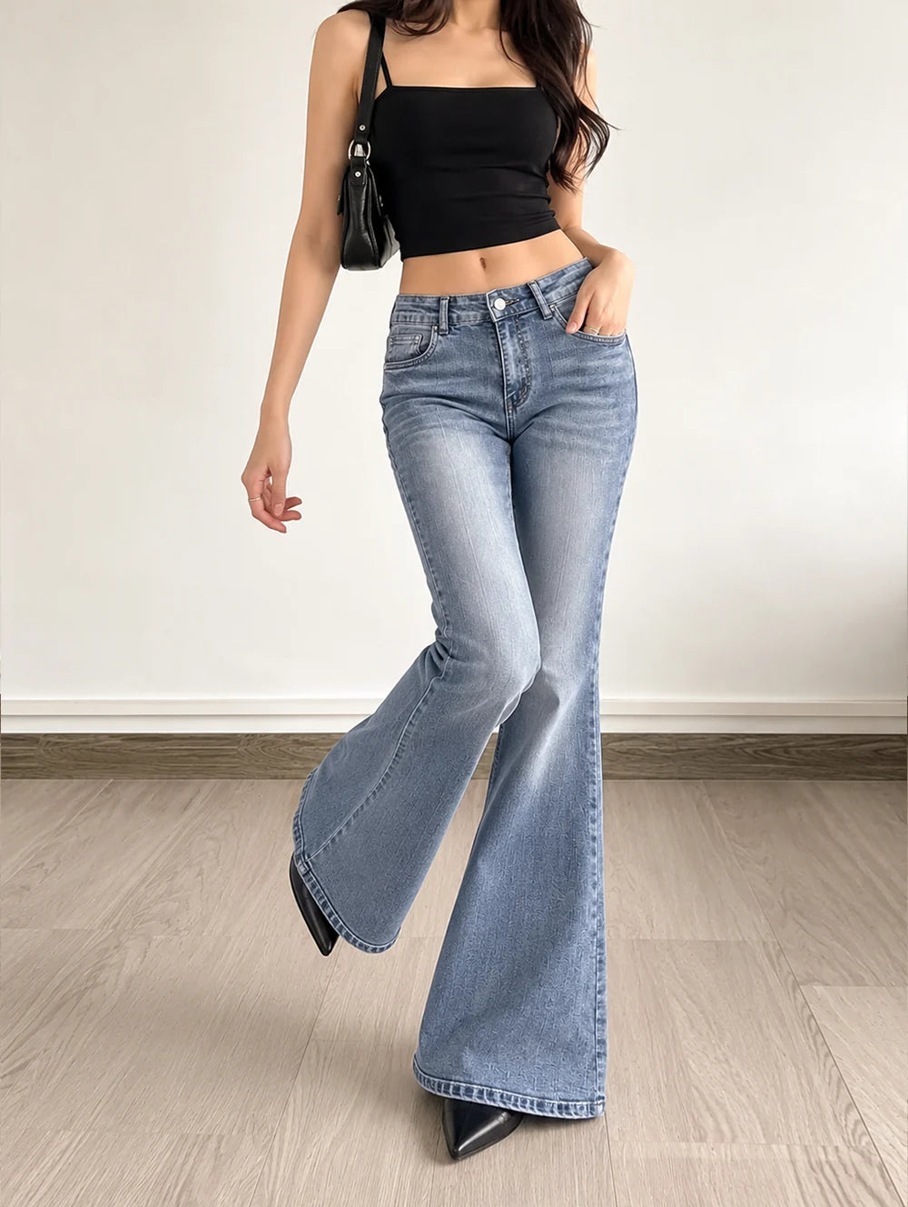 Wave Blue // Washed Bootcut Jeans