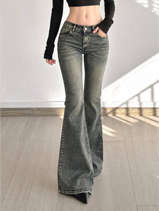 Dusty Blue // Washed Y2K Bootcut Jeans