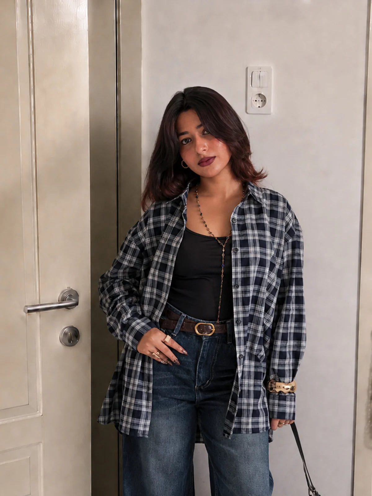Oxford Blue // Plaid Oversized Shirt