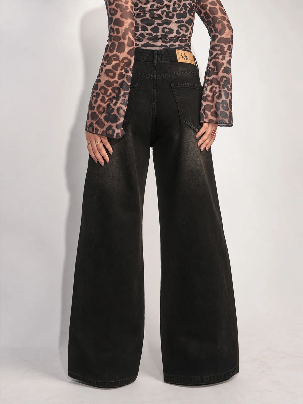 Starry Black // Tinted Wide Leg Jeans