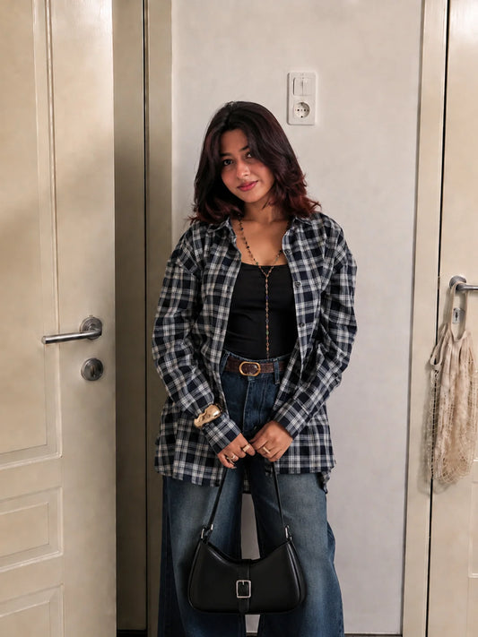 Oxford Blue // Plaid Oversized Shirt