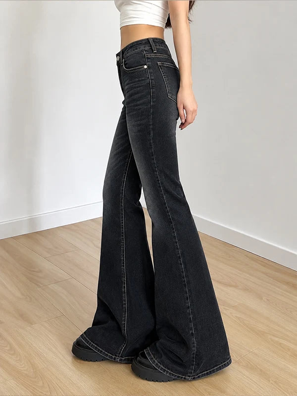 Fuji Black // Washed Bootcut Jeans