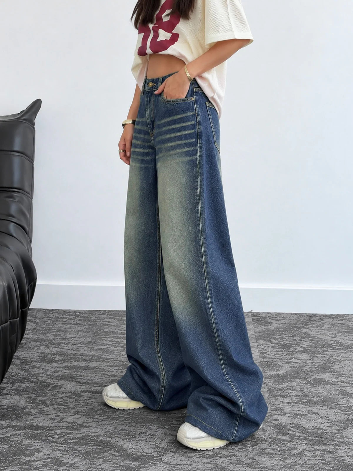 Wild Indigo // Blue Whisker Super Wide Leg Jeans