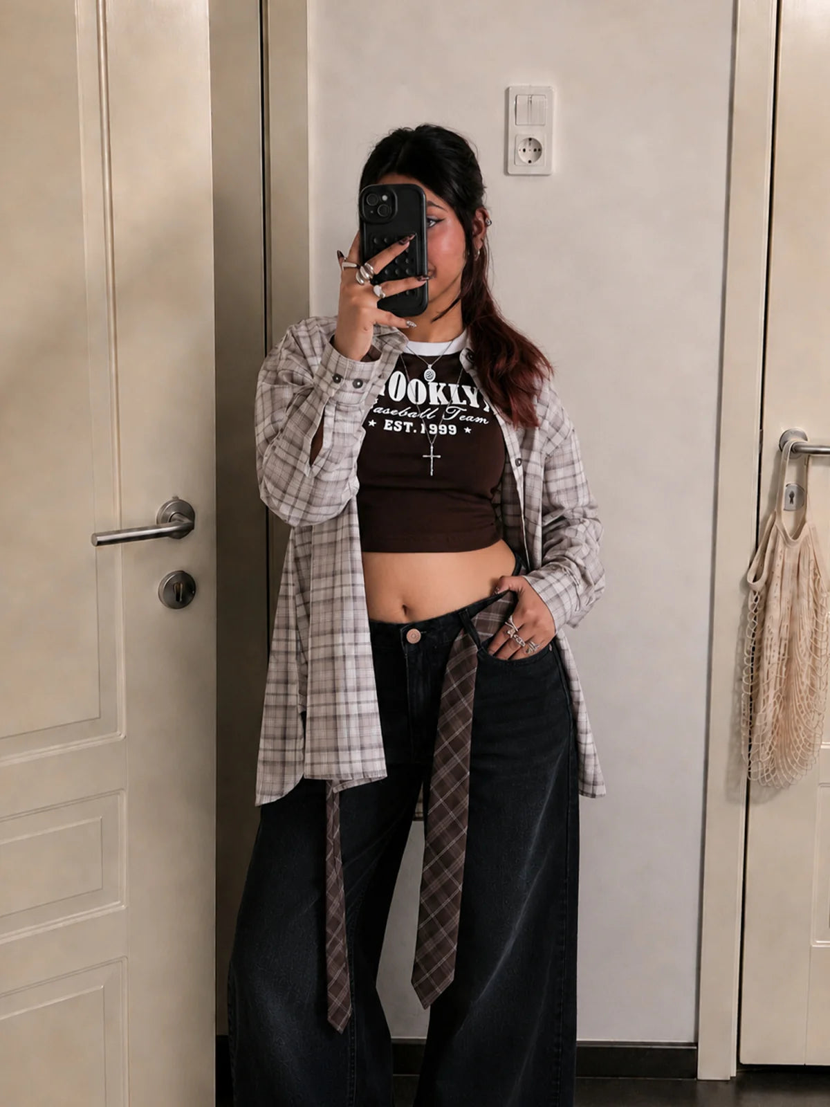 Oatmeal Plaid // Oversized Shirt