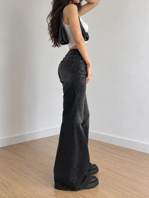 Fuji Black // Washed Bootcut Jeans