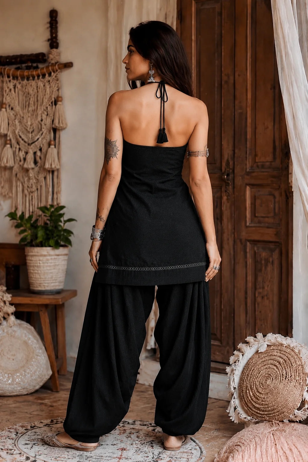 Black // 2pc Farshi Set (100% Cotton)