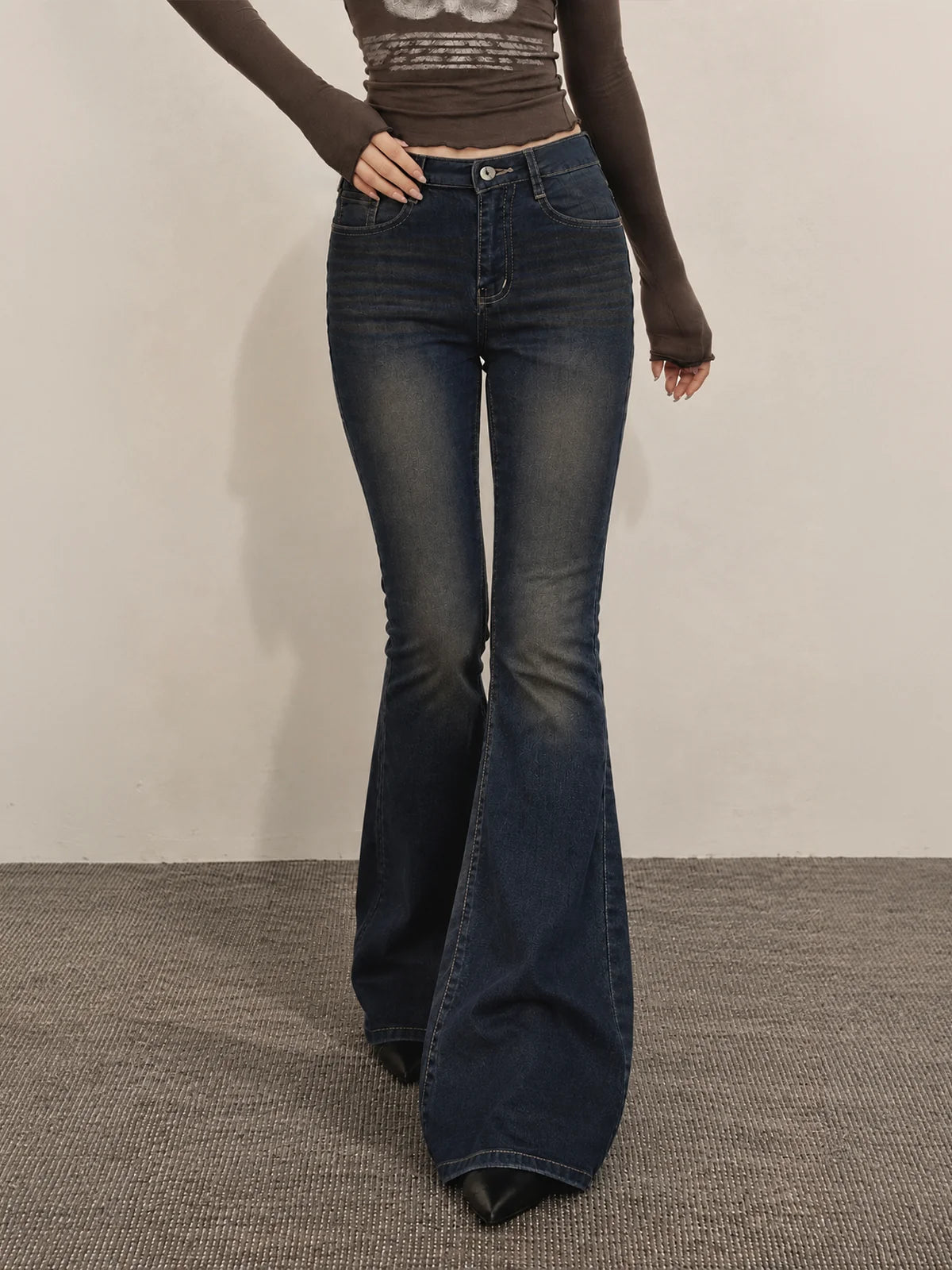 Evening Blue // Tinted Bootcut Jeans