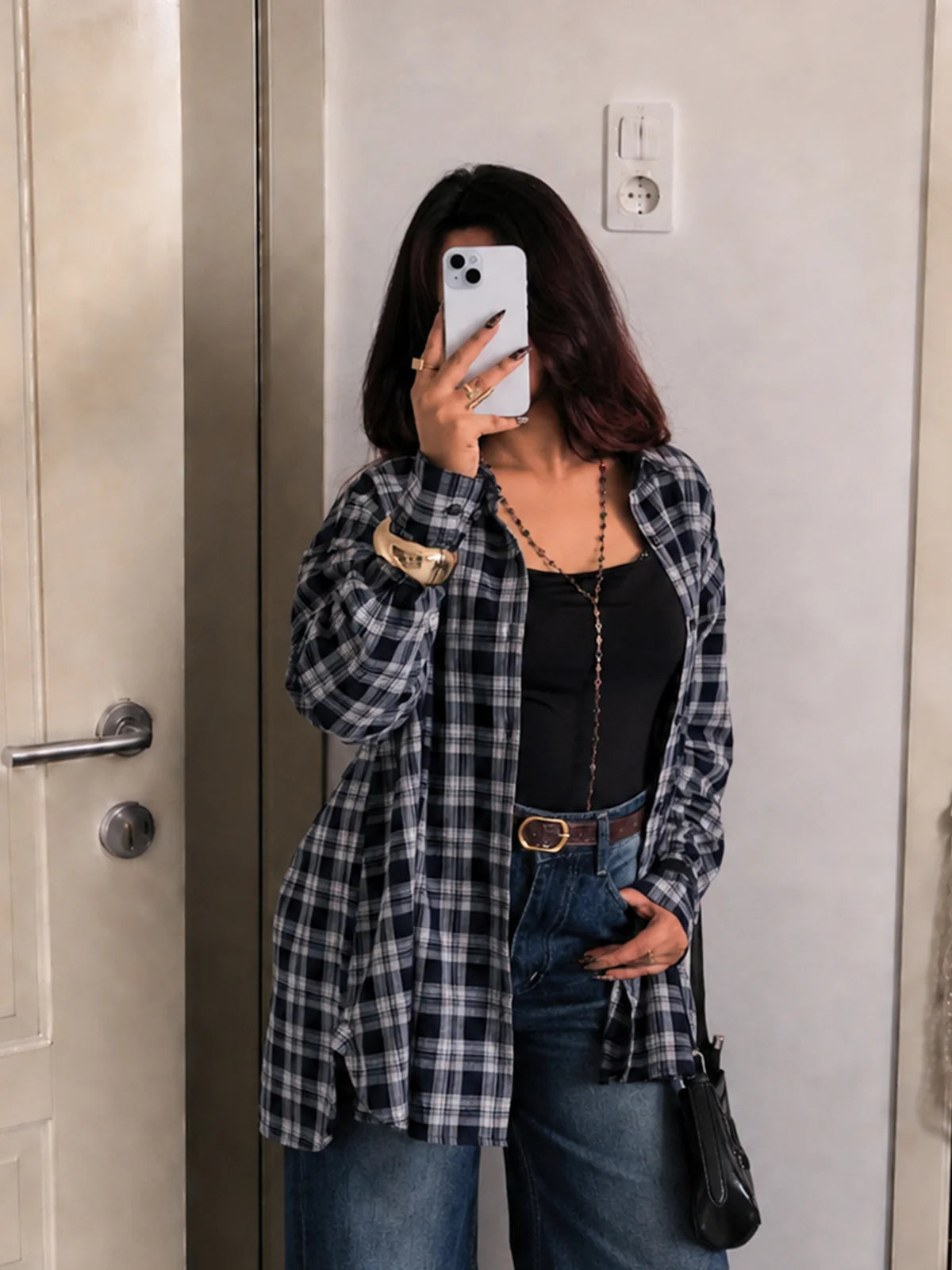 Oxford Blue // Plaid Oversized Shirt