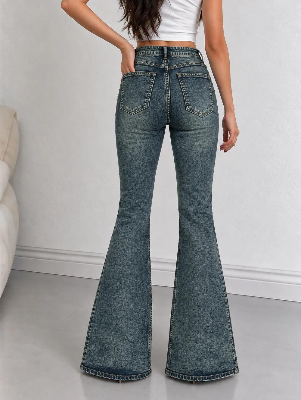 Classic Vintage Blue // Washed Bootcut Jeans
