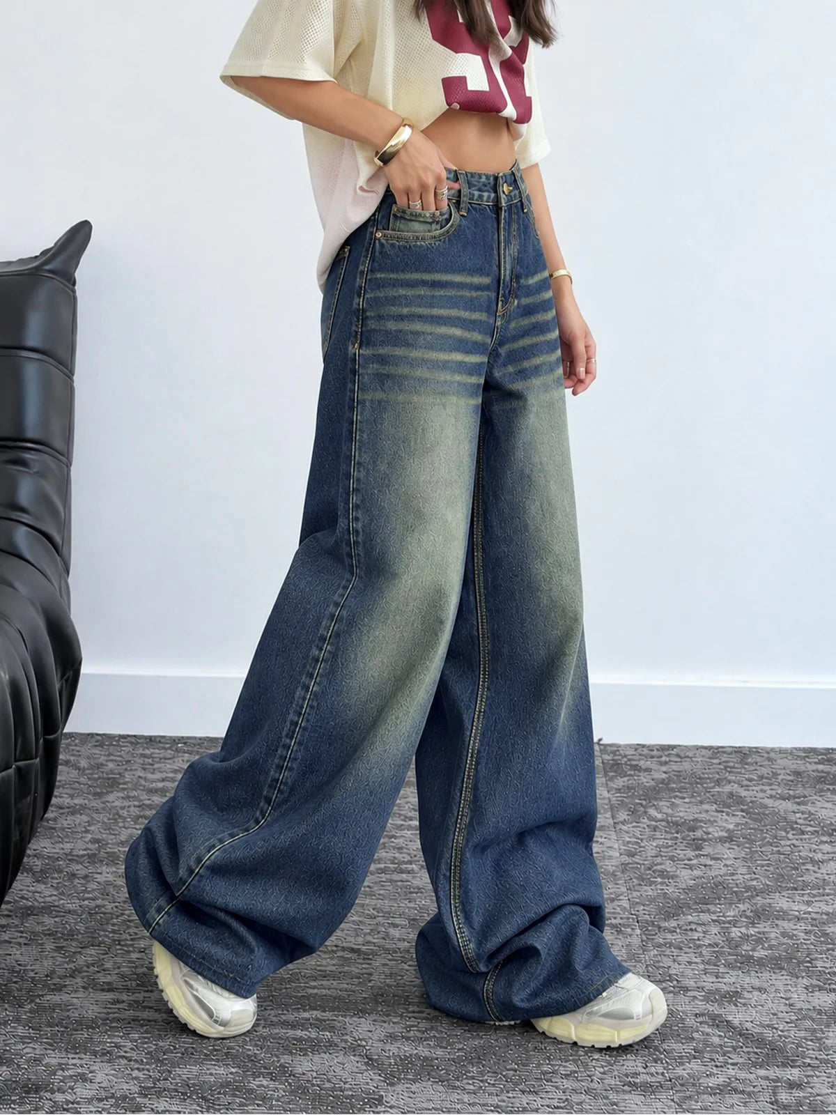 Wild Indigo // Blue Whisker Super Wide Leg Jeans