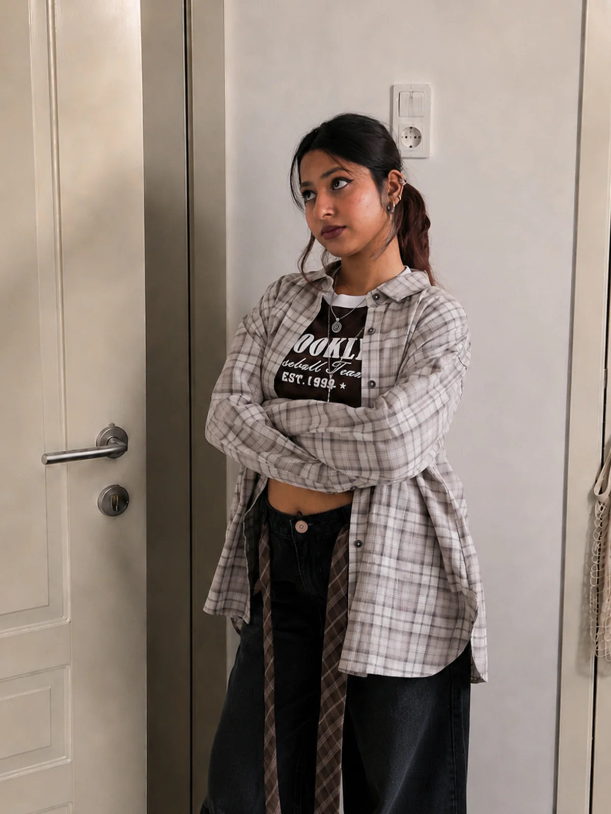 Oatmeal Plaid // Oversized Shirt