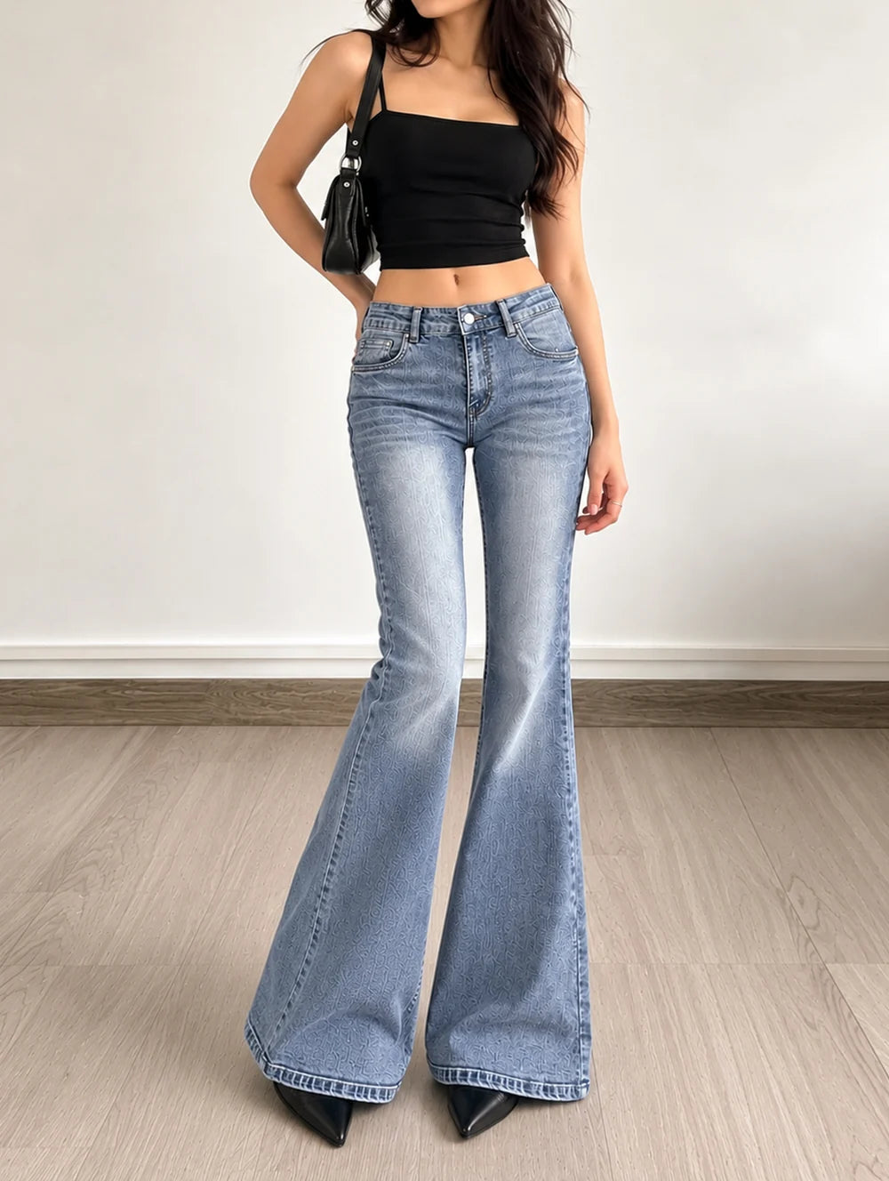 Wave Blue // Washed Bootcut Jeans