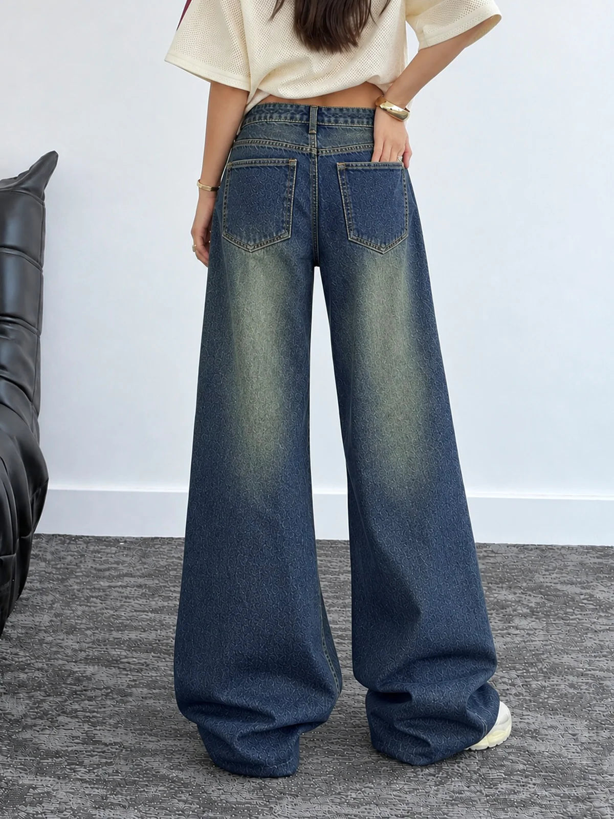 Wild Indigo // Blue Whisker Super Wide Leg Jeans
