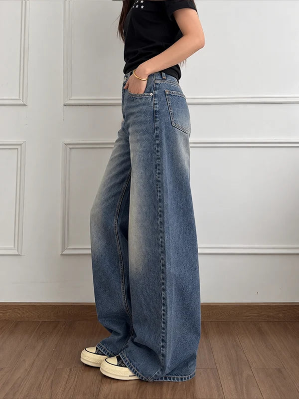 Deep Dusk Blue // Washed Wide Leg Jeans