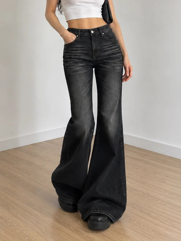 Fuji Black // Washed Bootcut Jeans